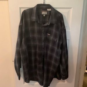 Powder River Outfitters plaid shirt, size 3XL, gray & black